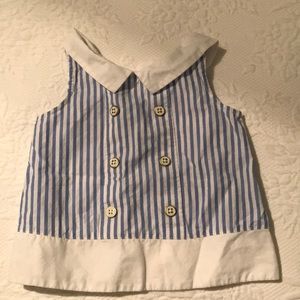Sleeveless Pinstripe Shirt